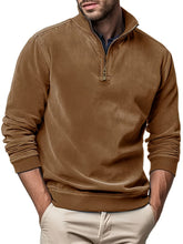 Men’s Faux Leather Stand Collar Sweatshirt – Casual Winter Pullover | Lovana